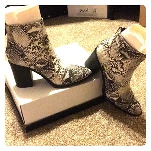 Faux Snakeskin booties